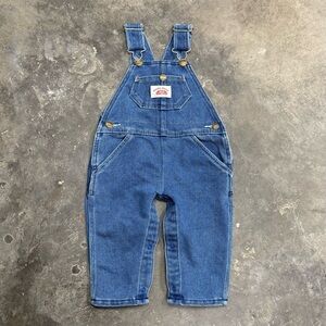 Vintage Round House Toddler Denim Overalls 18M Blue Jean Bib